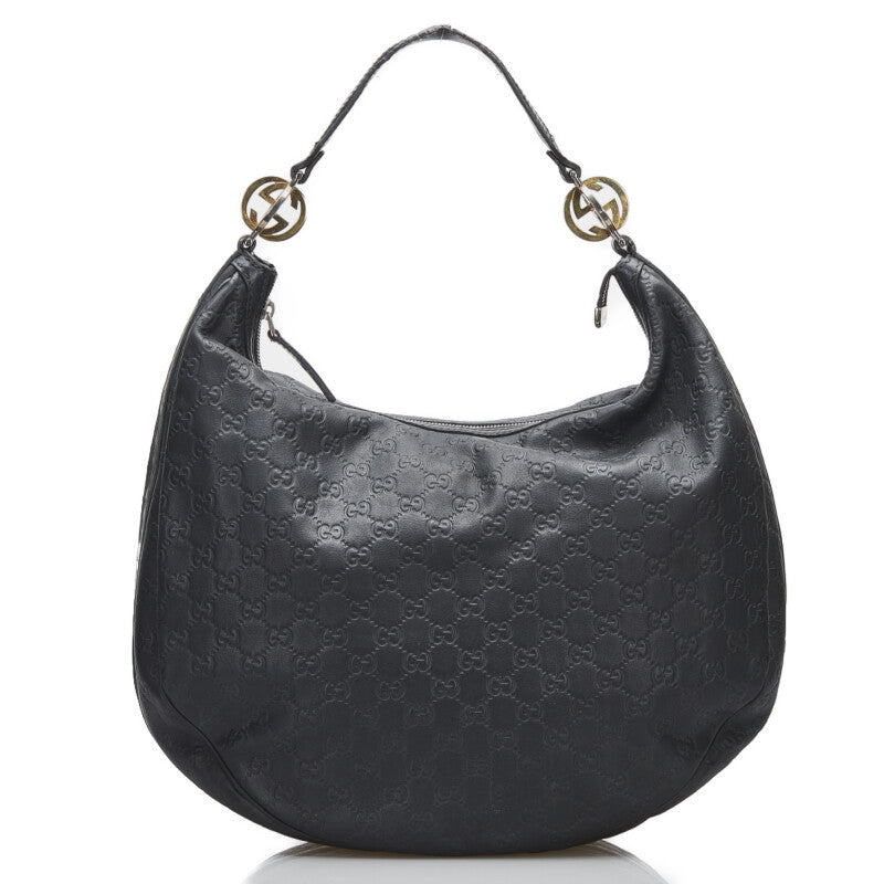 グッチ グッチシマ ワンショルダーバッグ ハンドバッグ 232945 ブラック レザー レディース GUCCI 【中古】