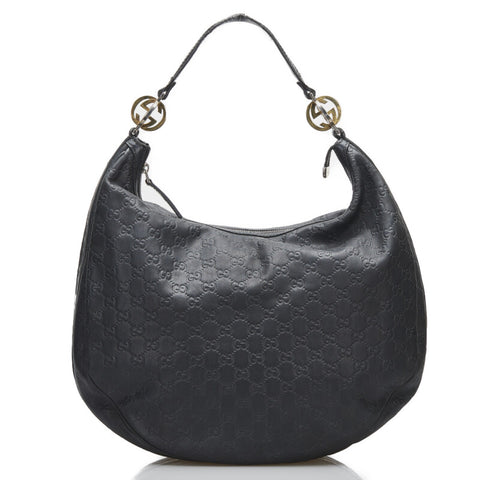 グッチ グッチシマ ワンショルダーバッグ ハンドバッグ 232945 ブラック レザー レディース GUCCI 【中古】