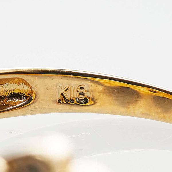 K18YG イエローゴールド ルビー ダイヤ0.25ct リボン リング 指輪 レディース 11.5号 【中古】
