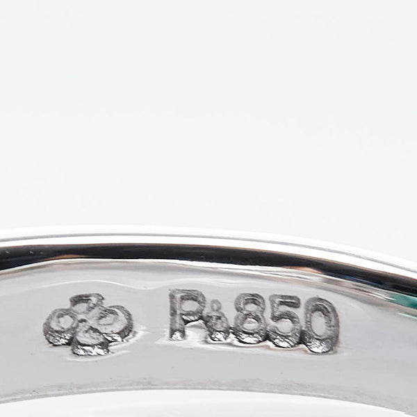 Pt850 プラチナ エメラルド0.76ct ダイヤ0.13ct リング 指輪 レディース 10.5号 【中古】