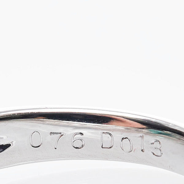 Pt850 プラチナ エメラルド0.76ct ダイヤ0.13ct リング 指輪 レディース 10.5号 【中古】