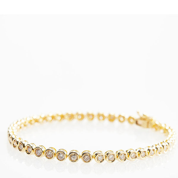 K18YG イエローゴールド ダイヤ2.00ct テニスブレスレット レディース 【中古】