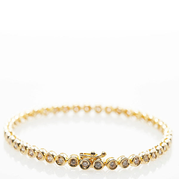 K18YG イエローゴールド ダイヤ2.00ct テニスブレスレット レディース 【中古】