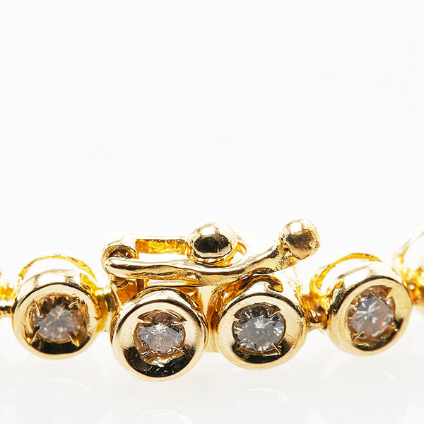 K18YG イエローゴールド ダイヤ2.00ct テニスブレスレット レディース 【中古】