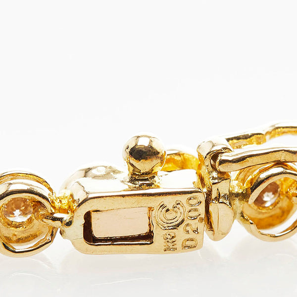 K18YG イエローゴールド ダイヤ2.00ct テニスブレスレット レディース 【中古】