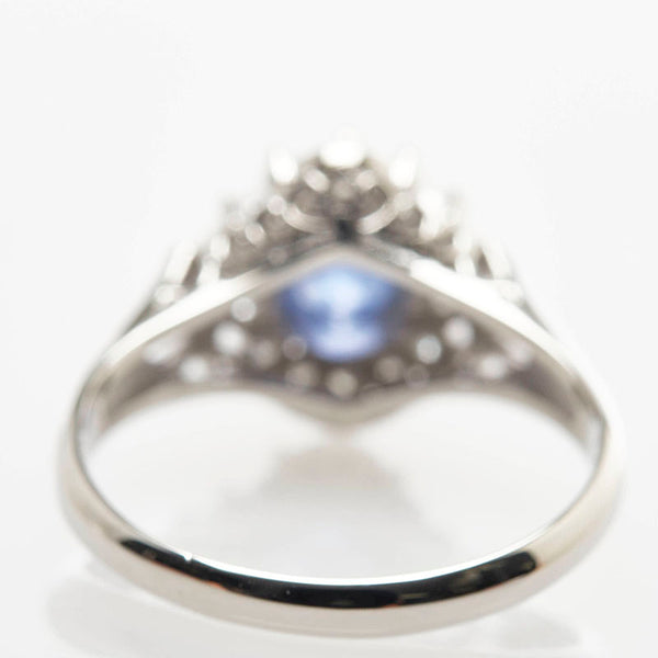 Pt900 プラチナ サファイア0.97ct ダイヤ0.20ct リング 指輪 レディース 10号 【中古】