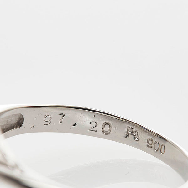 Pt900 プラチナ サファイア0.97ct ダイヤ0.20ct リング 指輪 レディース 10号 【中古】