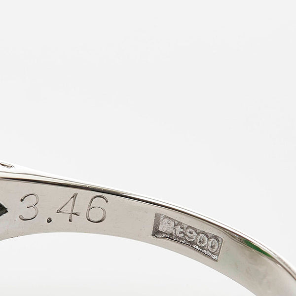 Pt900 プラチナ ひすい3.46ct ダイヤ0.41ct リング 指輪 レディース 11号 【中古】