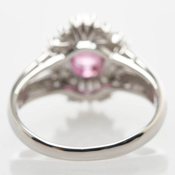 Pt900 プラチナ ルビー0.83ct ダイヤ0.30ct リング 指輪 レディース 7号 【中古】