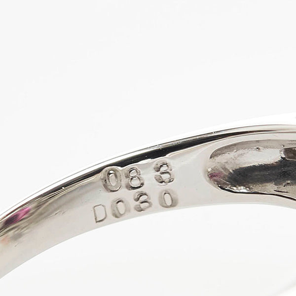 Pt900 プラチナ ルビー0.83ct ダイヤ0.30ct リング 指輪 レディース 7号 【中古】