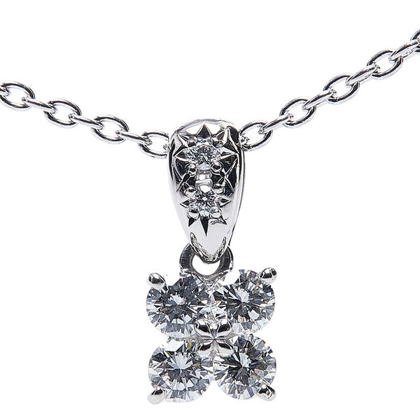 タサキ Pt900 プラチナ Pt850 プラチナ ダイヤ0.31ct フラワー ペンダントネックレス レディース TASAKI 【中古】
