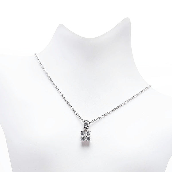 タサキ Pt900 プラチナ Pt850 プラチナ ダイヤ0.31ct フラワー ペンダントネックレス レディース TASAKI 【中古】