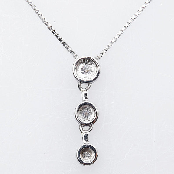 エル Pt900 プラチナ Pt850 プラチナ ダイヤ0.10ct ペンダントネックレス レディース ELLE 【中古】