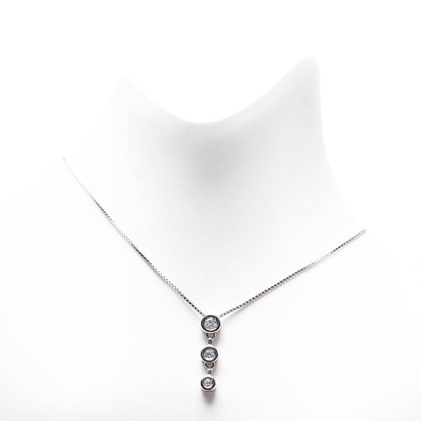 エル Pt900 プラチナ Pt850 プラチナ ダイヤ0.10ct ペンダントネックレス レディース ELLE 【中古】