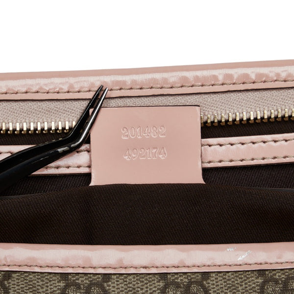 グッチ GGスプリーム ハンドバッグ トートバッグ 201482 ベージュ ピンク PVC レザー レディース GUCCI 【中古】