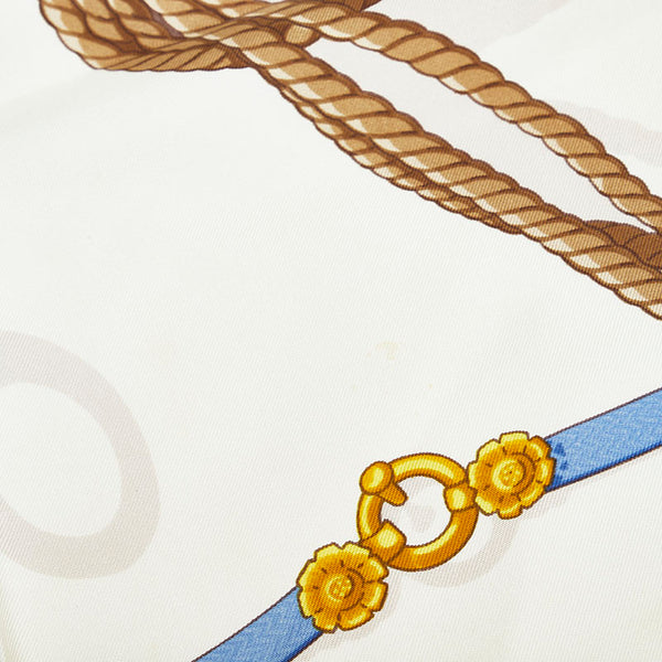 エルメス カレ90 Memoire d'Hermes エルメスの思い出 スカーフ ネイビー ブラウン マルチカラー シルク レディース HERMES 【中古】