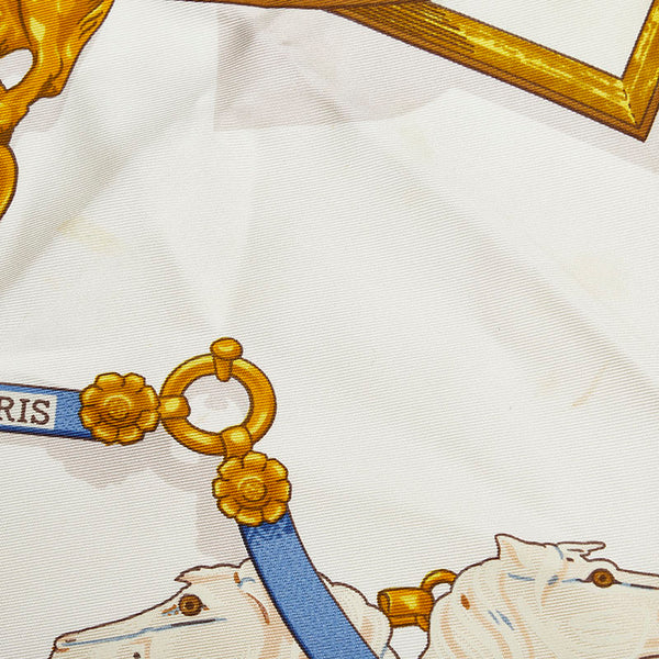 エルメス カレ90 Memoire d'Hermes エルメスの思い出 スカーフ ネイビー ブラウン マルチカラー シルク レディース HERMES 【中古】