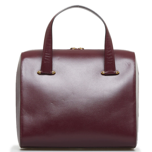 カルティエ マスト ハンドバッグ ショルダーバッグ 2WAY ボルドー ワインレッド レザー レディース CARTIER 【中古】