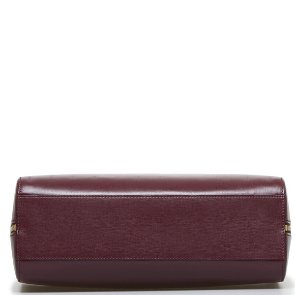 カルティエ マスト ハンドバッグ ショルダーバッグ 2WAY ボルドー ワインレッド レザー レディース CARTIER 【中古】