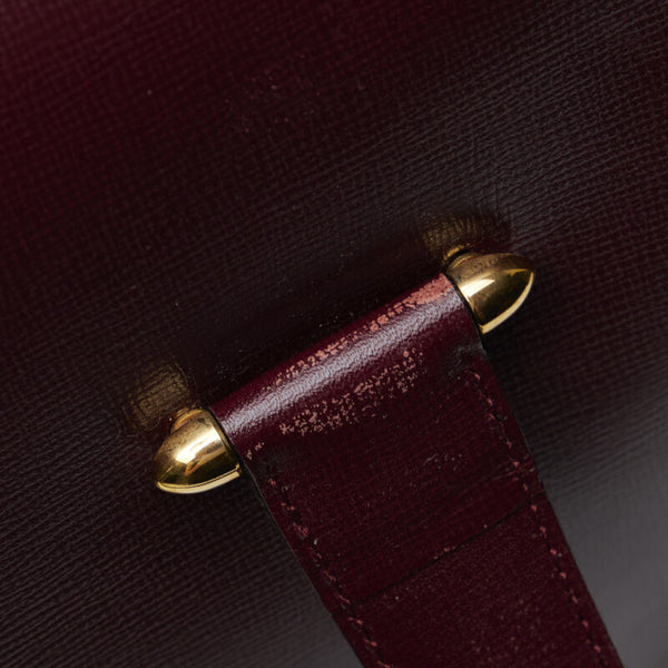 カルティエ マスト ハンドバッグ ショルダーバッグ 2WAY ボルドー ワインレッド レザー レディース CARTIER 【中古】
