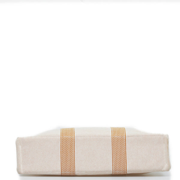 エルメス ニューフールトゥMM ハンドバッグ トートバッグ オレンジ キャンバス レディース HERMES 【中古】