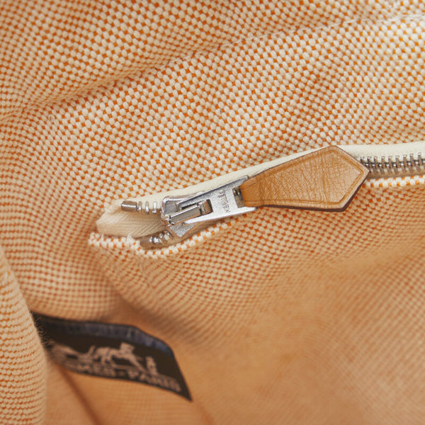 エルメス ニューフールトゥMM ハンドバッグ トートバッグ オレンジ キャンバス レディース HERMES 【中古】