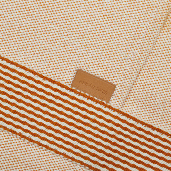 エルメス ニューフールトゥMM ハンドバッグ トートバッグ オレンジ キャンバス レディース HERMES 【中古】