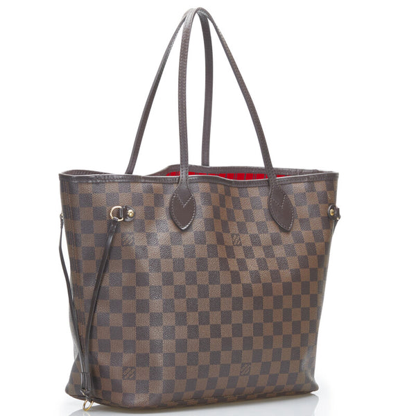 ルイ ヴィトン ダミエ ネヴァーフルMM ショルダーバッグ トートバッグ N51105 ブラウン PVC レザー レディース LOUIS VUITTON 【中古】