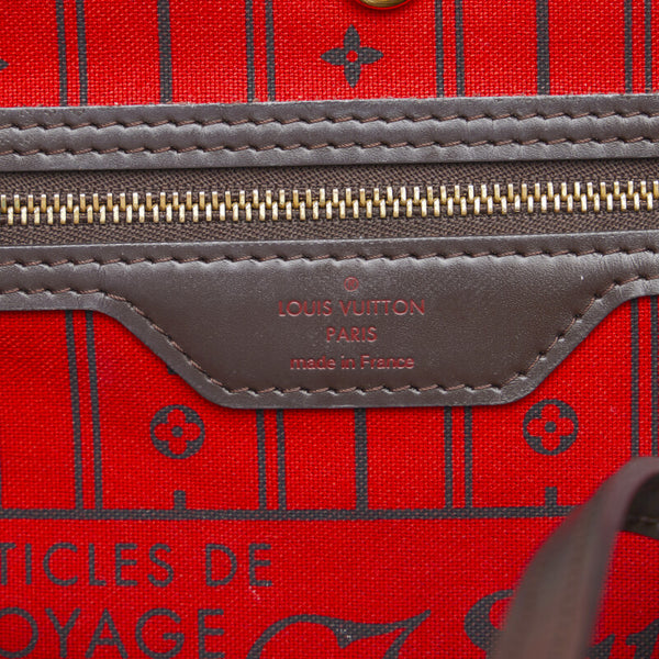 ルイ ヴィトン ダミエ ネヴァーフルMM ショルダーバッグ トートバッグ N51105 ブラウン PVC レザー レディース LOUIS VUITTON 【中古】