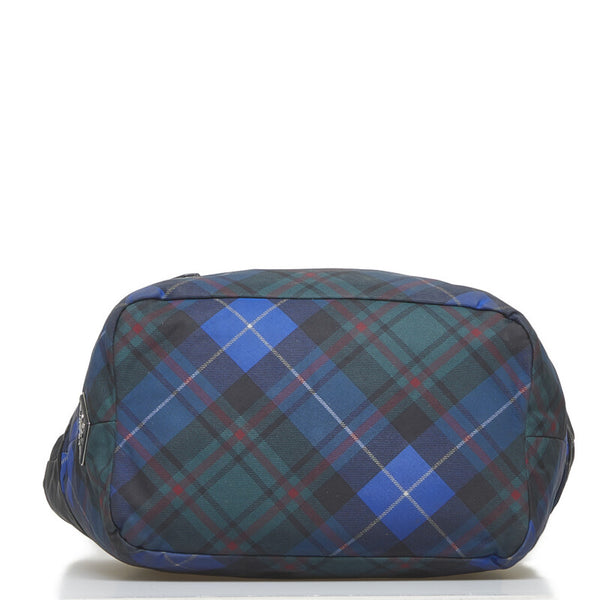 プラダ テスート ダブル リバーシブル  ハンドバッグ トートバッグ B1959M ブルー ブラック ナイロン レディース PRADA 【中古】