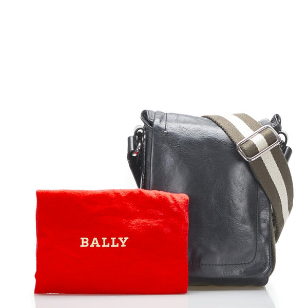 バリー 斜め掛け ショルダーバッグ ブラック レザー レディース BALLY 【中古】