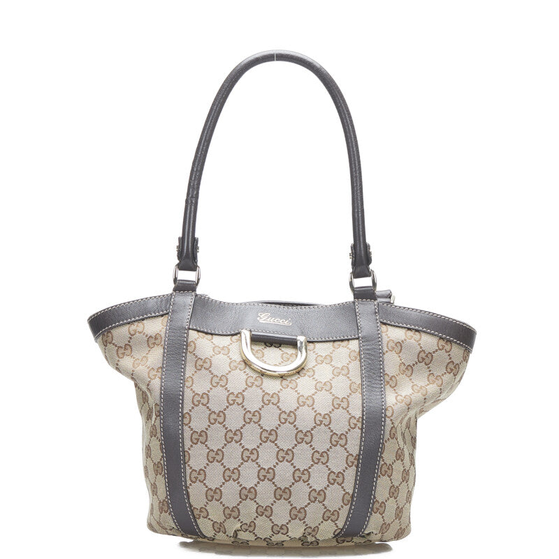 グッチ GGキャンバス アビー ハンドバッグ 211983 ベージュ ブラウン キャンバス レザー レディース GUCCI 【中古】