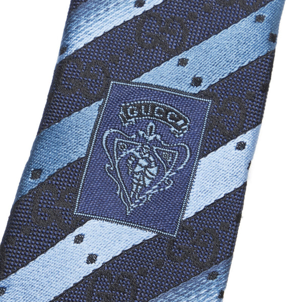 グッチ GG柄 ネクタイ ブルー シルク メンズ GUCCI 【中古】