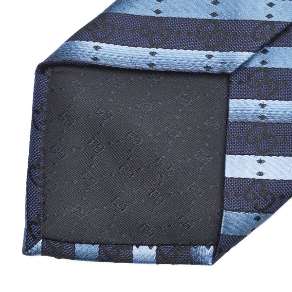グッチ GG柄 ネクタイ ブルー シルク メンズ GUCCI 【中古】