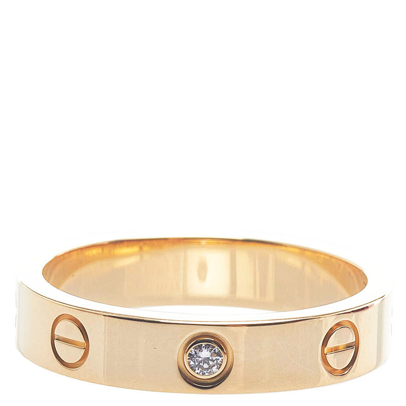カルティエ ミニラブリング 1Pダイヤ リング 指輪 K18YG イエローゴールド レディース CARTIER 【中古】