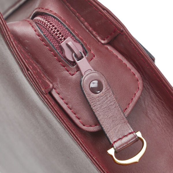 カルティエ マストライン クラッチバッグ ボルドー レザー レディース CARTIER 【中古】