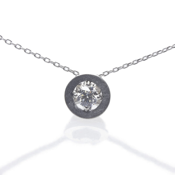 Pt900 プラチナ Pt850 プラチナ ダイヤ0.20ct ネックレス レディース 【中古】