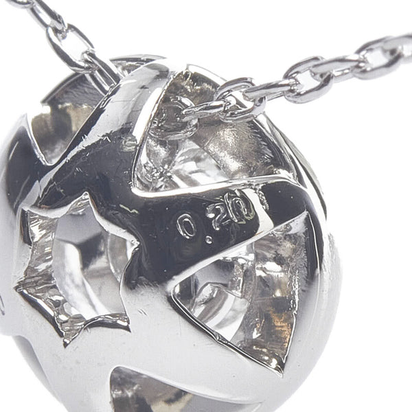 Pt900 プラチナ Pt850 プラチナ ダイヤ0.20ct ネックレス レディース 【中古】