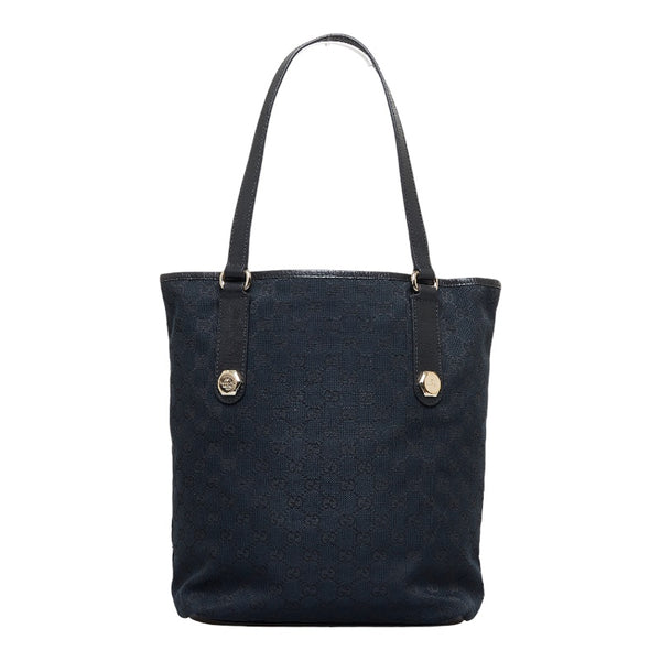 グッチ GGキャンバス ハンドバッグ トートバッグ 153009 ブラック キャンバス レザー レディース GUCCI 【中古】