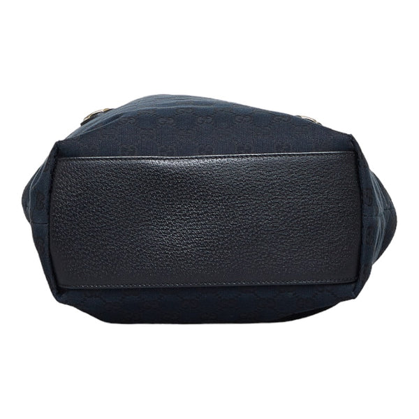 グッチ GGキャンバス ハンドバッグ トートバッグ 153009 ブラック キャンバス レザー レディース GUCCI 【中古】