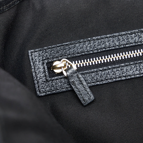 グッチ GGキャンバス ハンドバッグ トートバッグ 153009 ブラック キャンバス レザー レディース GUCCI 【中古】