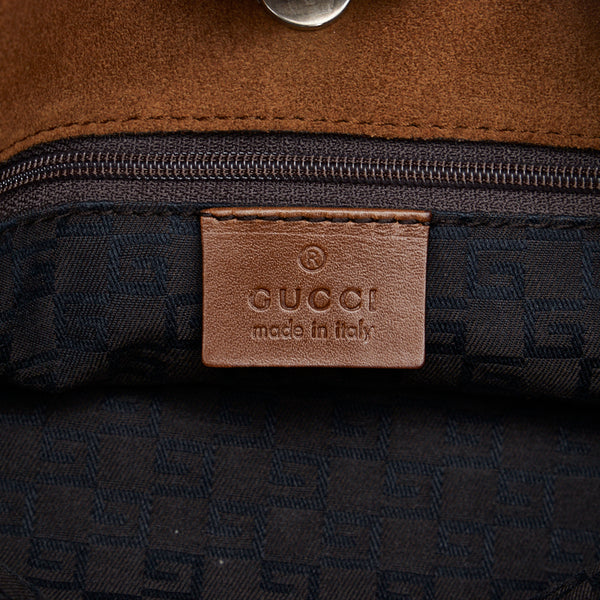 グッチ ホースビット ハンドバッグ ショルダーバッグ 101345 ブラウン レザー スエード レディース GUCCI 【中古】