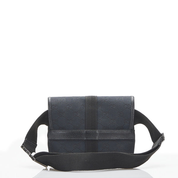 グッチ GGキャンバス ボディバッグ ウエストバッグ 131236 ブラック キャンバス レザー レディース GUCCI 【中古】