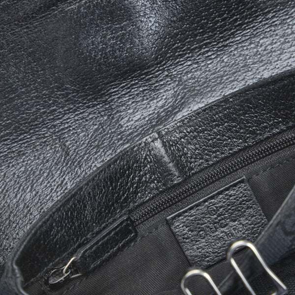 グッチ GGキャンバス ボディバッグ ウエストバッグ 131236 ブラック キャンバス レザー レディース GUCCI 【中古】