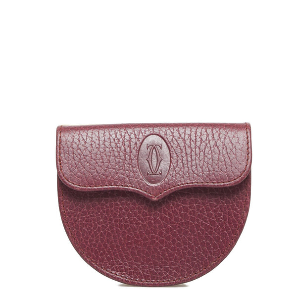 カルティエ コインケース ボルドー レザー レディース CARTIER 【中古】