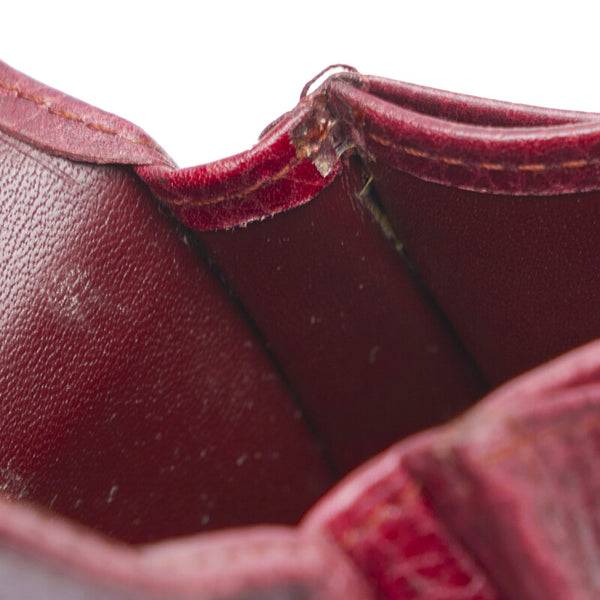 カルティエ コインケース ボルドー レザー レディース CARTIER 【中古】