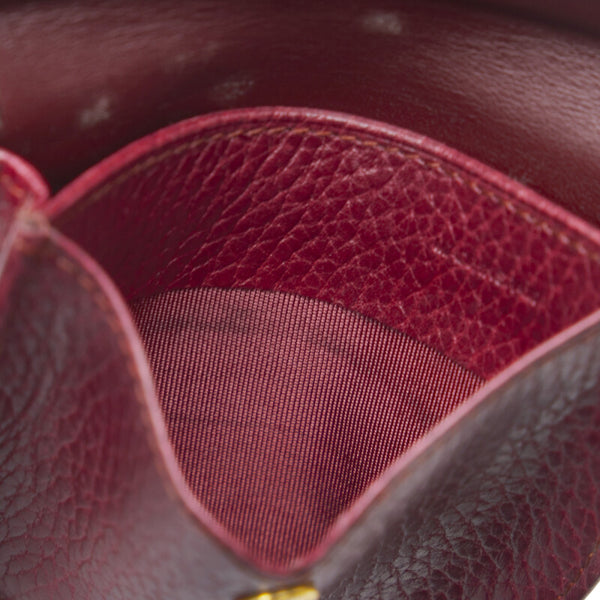 カルティエ コインケース ボルドー レザー レディース CARTIER 【中古】