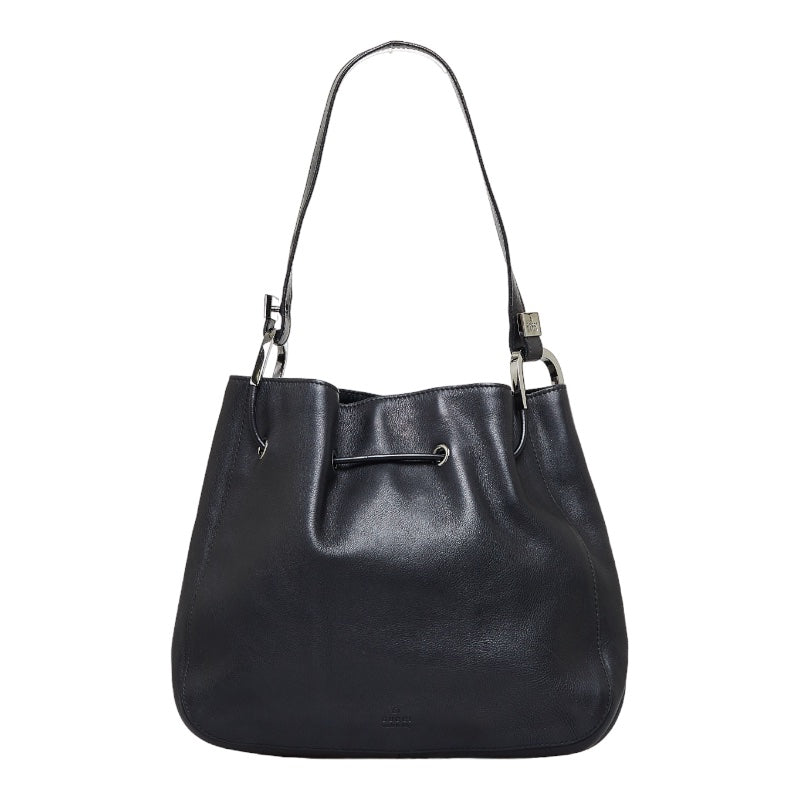 グッチ ワンショルダーバッグ ハンドバッグ 0013748 ブラック シルバー レザー レディース GUCCI 【中古】