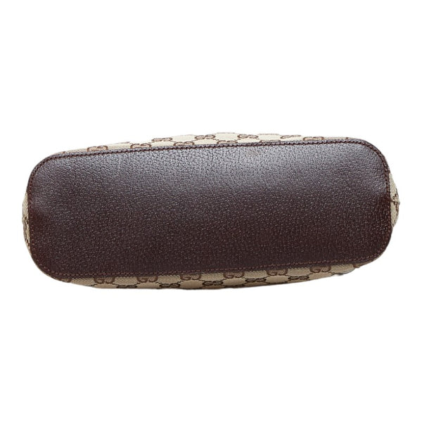 グッチ GGキャンバス ハンドバッグ ワンショルダーバッグ 115002 ベージュ ブラウン キャンバス レザー レディース GUCCI 【中古】