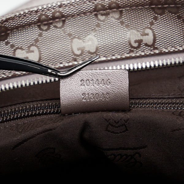 グッチ GGインプリメ 斜め掛け ショルダーバッグ 201446 メタリックベージュ PVC レザー レディース GUCCI 【中古】